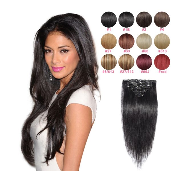 15inch 7pcs/Set Clip-In Hair Remy Human Hair Extensions Different Color Available