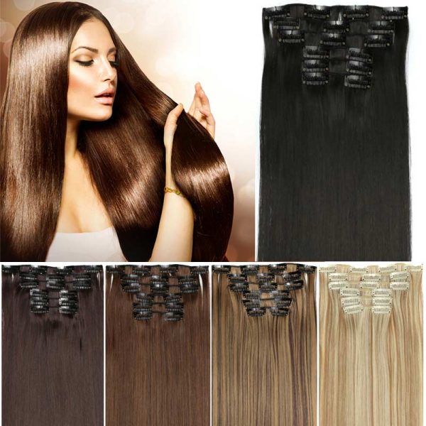 18inch 7pcs/Set Clip-In Hair Remy Human Hair Extensions Different Color Available